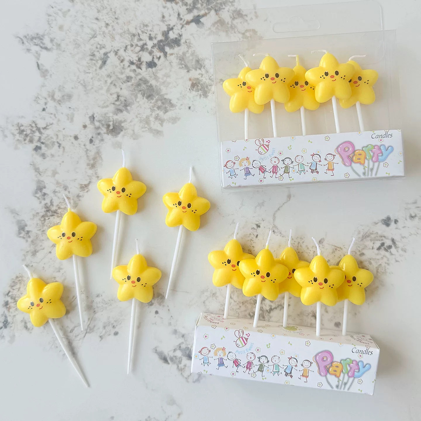 韩系简约生日五角星蜡烛蛋糕装饰插件星星蜡烛烘焙派对插件配件