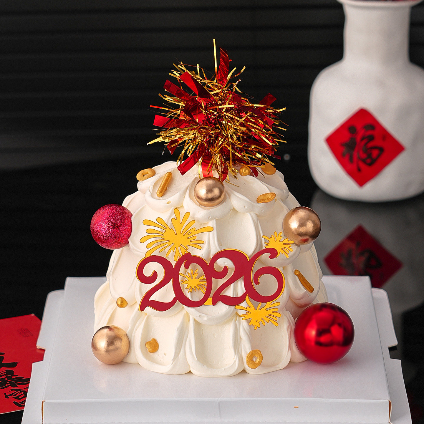 2026新年春节蛋糕装饰礼花亚克力插件元旦跨年红金雨丝许愿球烘焙,节庆用品/礼品,节日装扮用品,淘宝优惠券,粉丝福利购,淘宝优惠卷