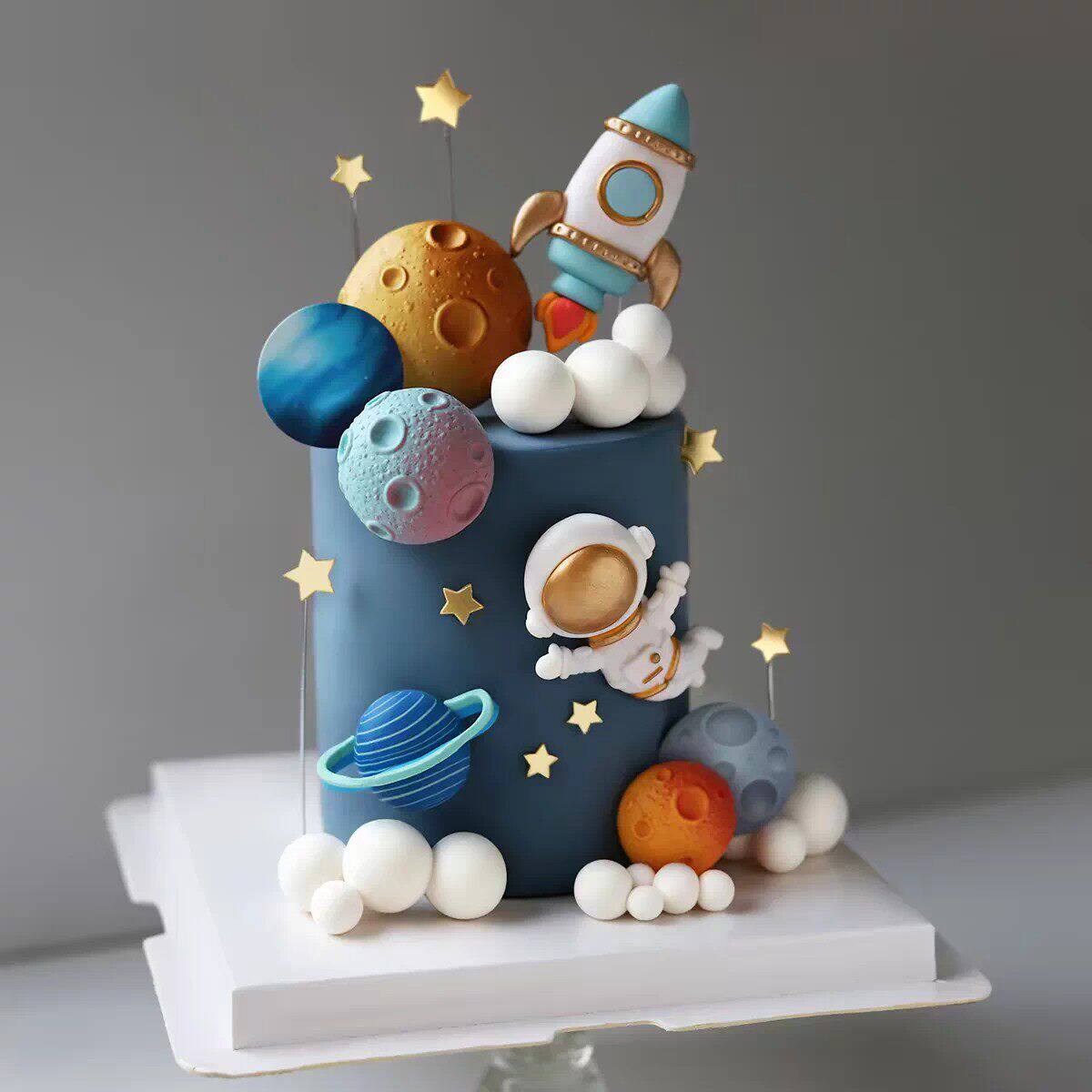 星系宇航员蛋糕装饰星球太空火箭土星木星男孩女孩生日插件
