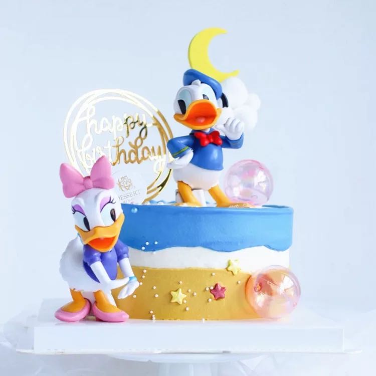 烘焙蛋糕装饰摆件唐老鸭黛西卡通儿童主题生日蛋糕甜品台装饰插件