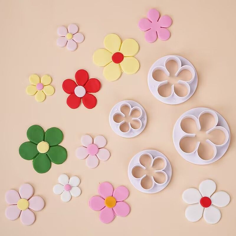 梅花五瓣花塑料切模套装工具翻糖花朵蛋糕烘焙甜品小花diy装扮