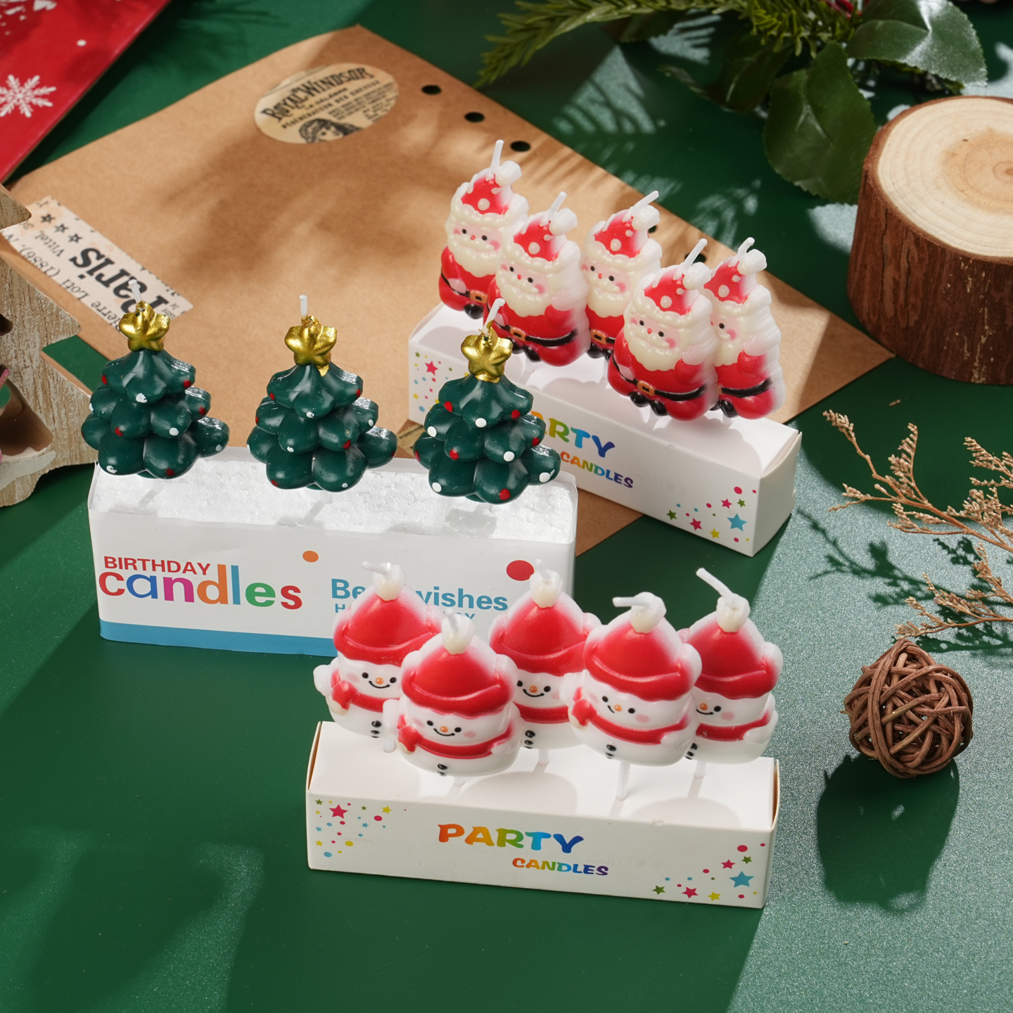 2025网红圣诞节圣诞老人雪人蜡烛蛋糕装饰摆件星星圣诞树烘焙装扮