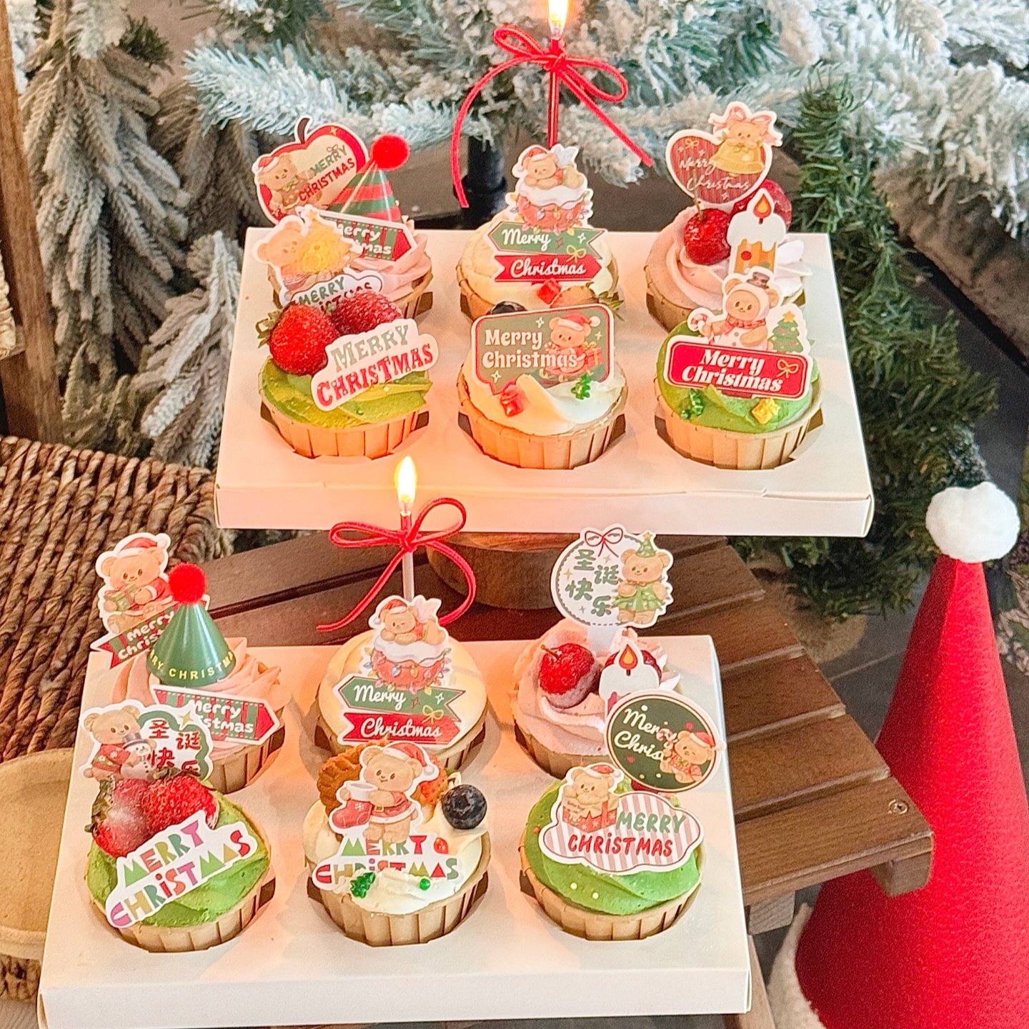 2026圣诞节黄油小熊纸杯蛋糕装饰插件圣诞快乐小熊甜品装扮插件,节庆用品/礼品,节日装扮用品,淘宝优惠券,粉丝福利购,淘宝优惠卷