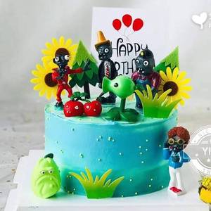 烘焙蛋糕装饰品网红植物大战僵尸人豌豆射手玉米插件生日派对摆件