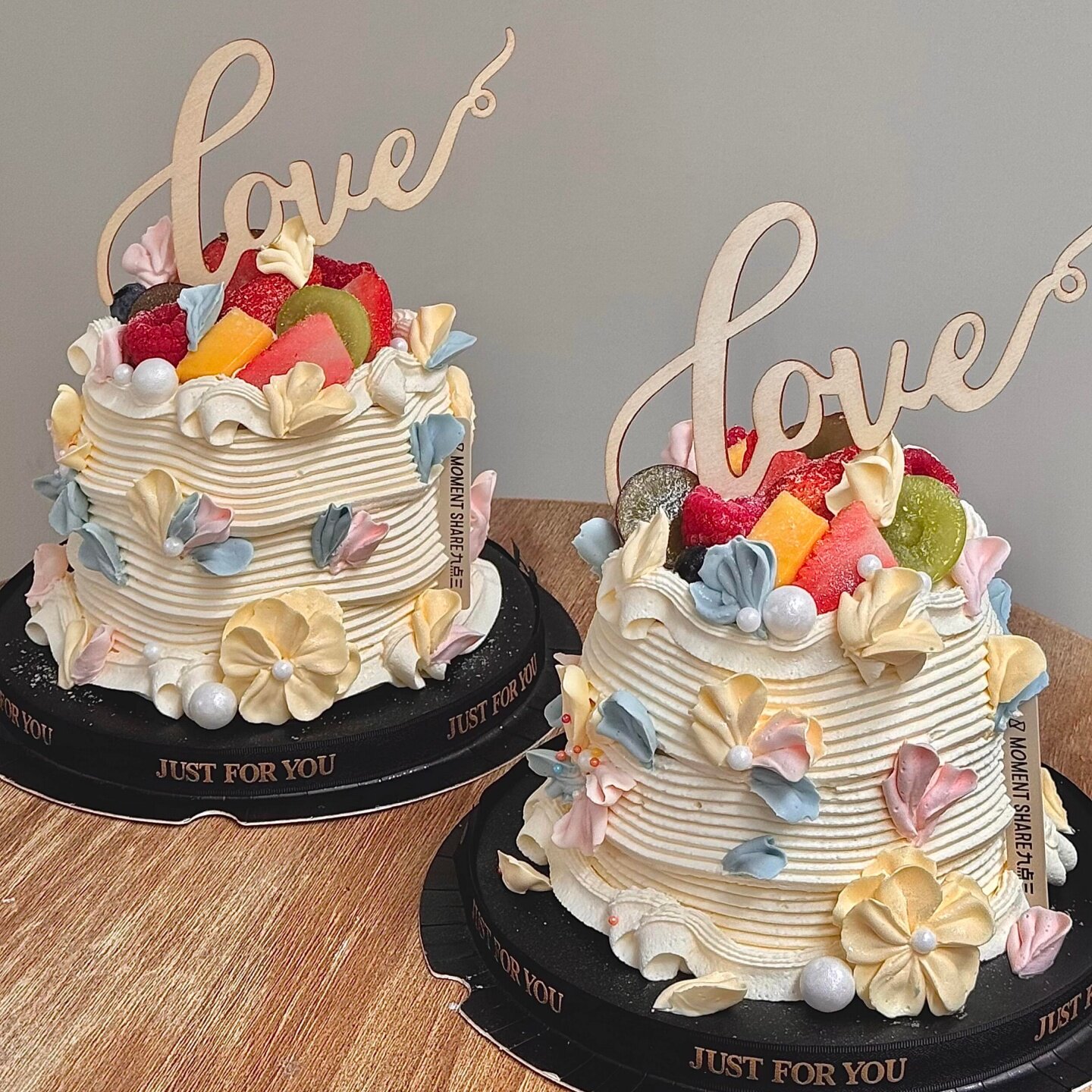 网红简约木质love蛋糕装饰插牌插件生日派对甜品台烘焙装扮配件