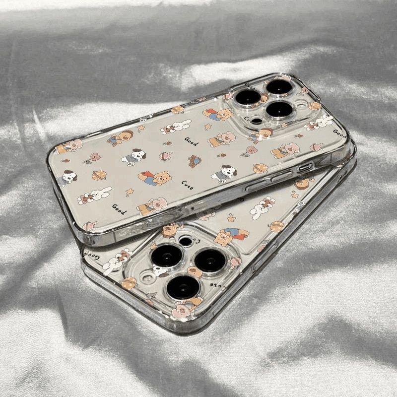 新款超人小熊适用苹果16promX手机壳14 15透明软壳XSMX精孔11pro