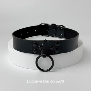 纯黑色项链项圈男生体育生带牵引链暗黑系肌肉型男颈环小狼狗脖套