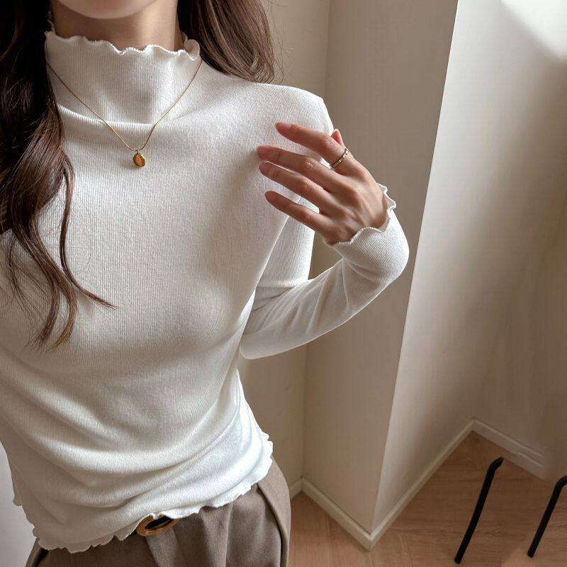 双面绒保暖设计感百搭打底衫女