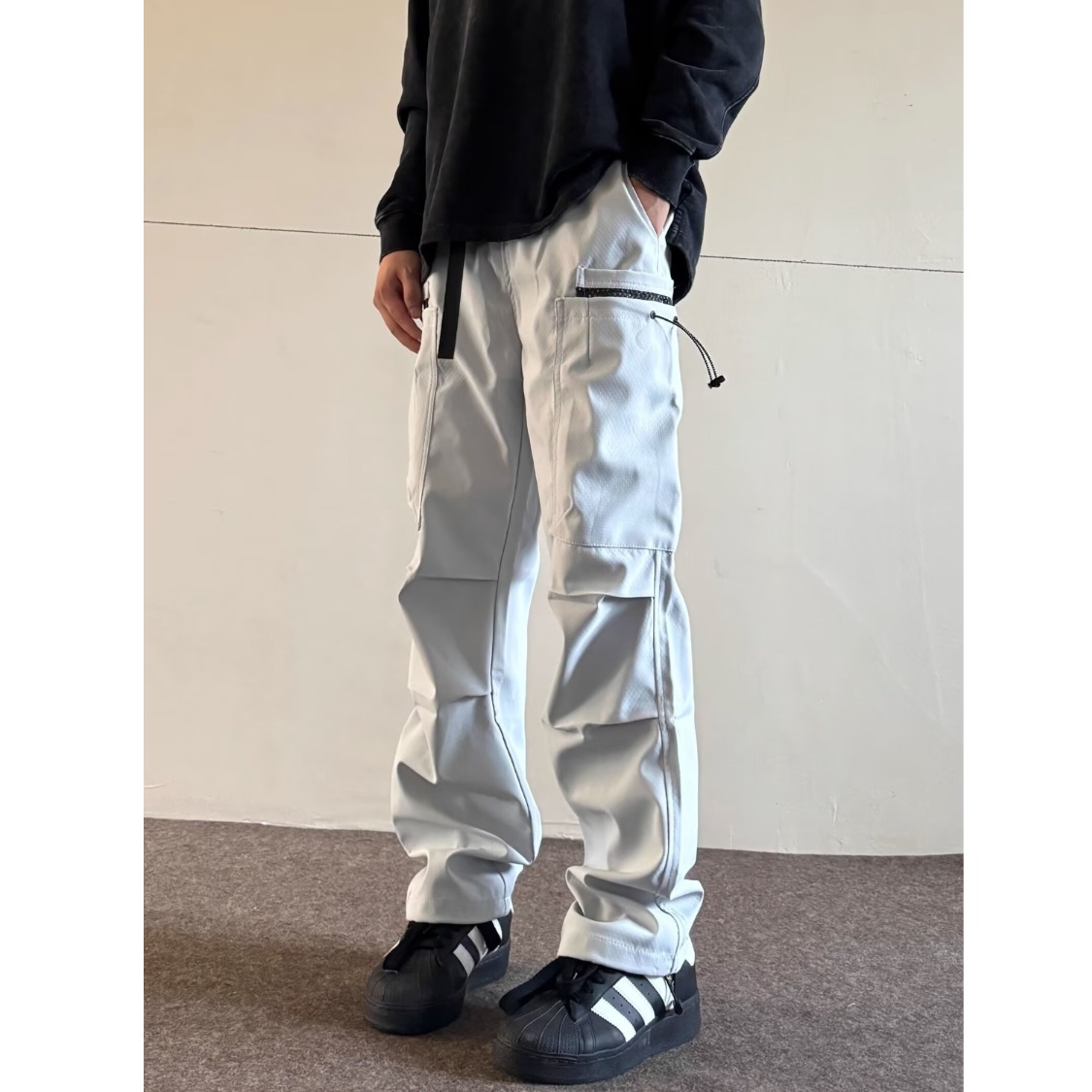 美式机能软壳三防冲锋裤男款春秋潮牌痞帅炸街裤子伞兵户外登山裤