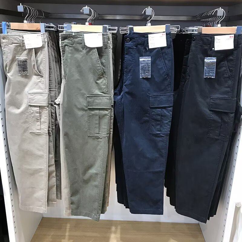 美式复古工装裤男春秋季潮牌宽松直筒男裤多口袋百搭休闲裤长裤男,男装,休闲裤,淘宝优惠券,粉丝福利购,淘宝优惠卷