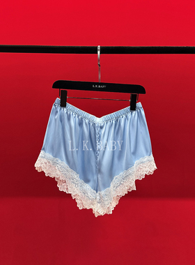 【L.K.BABY】睡美人 法式纯欲蕾丝拼接网红冰丝睡裤