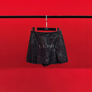 时髦都市感珠光亮片百搭半身裙2033 L.K.BABY