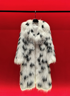 【L.K.BABY】气质非凡 都市感高定时尚气质撞色扎染草草长外套