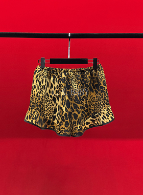 【L.K.BABY】 性感辣妹黄调豹纹印花吊带睡裤