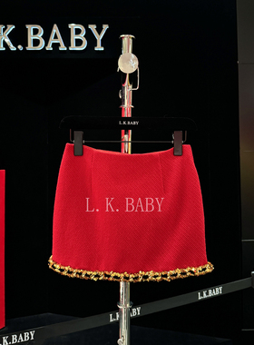 【L.K.BABY】赤热星辰S  气质时尚金边亮片设计半身裙