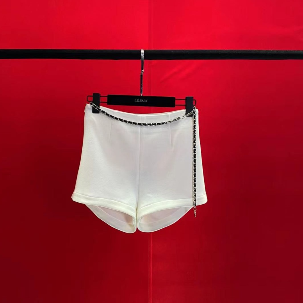 【L.K BABY】蜜桃之恋  高腰拉链三七短裤