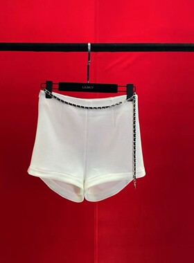 【L.K BABY】蜜桃之恋  高腰拉链三七短裤