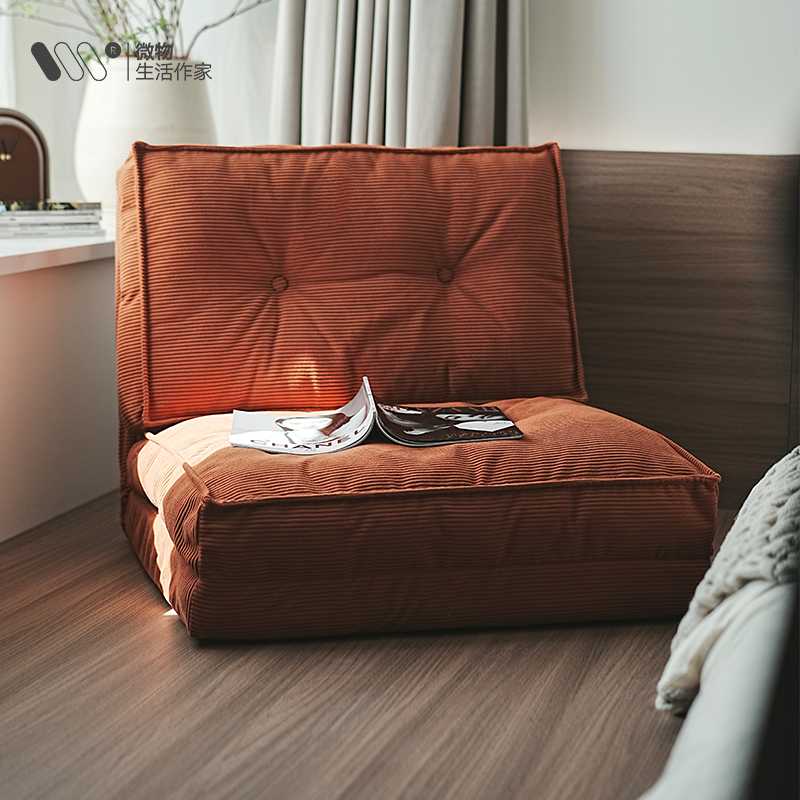 微物懒人沙发床奶油风客厅折叠两用单人阳台小户型家用可躺可睡