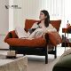 法式 厚乳沙发椅单人复古实木可睡可躺客厅休闲椅中古风懒人轻奢椅