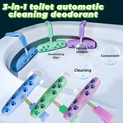 1pc 3-in-1 Automatic Toilet Cleaner & Deodorizer Gel - Adjus