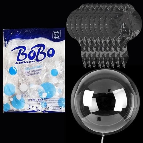 10-200pcs Pre-stretched Bobo Balloon 10/18/24inch Transparen