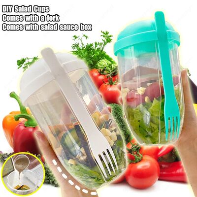 Portable DIY Salad Cups Breakfast Cereal Nut Yogurt Containe