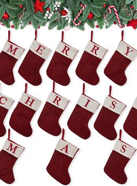 navidad Christmas Boots Letters Christmas Stocking New Knitt