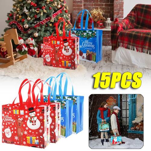 15PCS Christmas Tote Bags Candy Bags Christmas Gift Organise