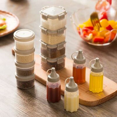 4pcs Plastic Sauce Squeeze Bottle Mini Seasoning Box Salad D