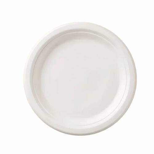 50Pcs Heat Resistant Disposable Paper Plates Eco-Friendly Wh