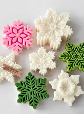 DIY Christmas Snowflake Silicone Mold Scented Candle Handmad