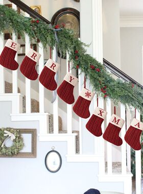 Christmas Boots Letters Christmas Stocking New Knitting Chri