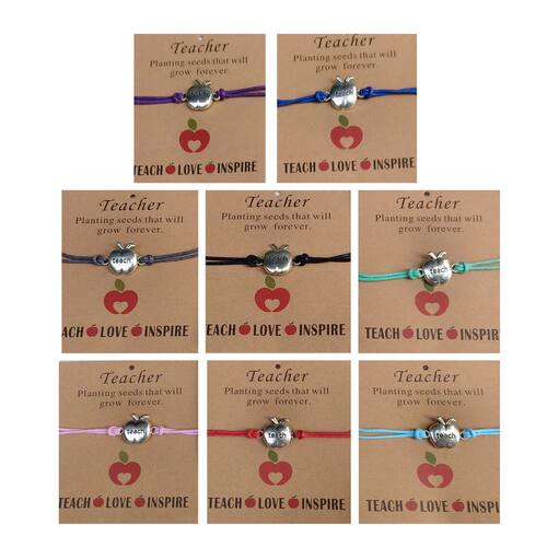 Teacher Bracelets Blessing Card Bracelets for Women Men Teac