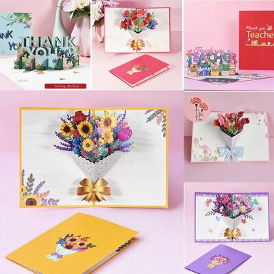 3D Bouquet Card Gift for Mothers Day Mom Wife Teacher's Day