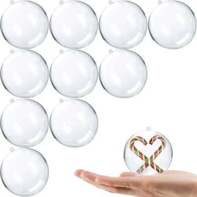 20pcs Clear Fillable Christmas Ornaments - Transparent Hangi