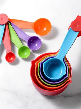 10Pcs Measuring Spoons Colorful Plastic Measuring Cups Usefu