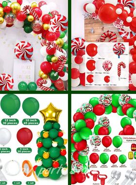 Christmas Balloon Set Candy Aluminum Foil Balloons Red Green