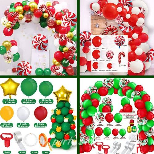 Christmas Balloon Set Candy Aluminum Foil Balloons Red Green