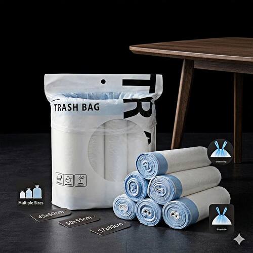 45x50/50x55/57x60cm Drawstring Trash Bags Thick Kitchen Garb