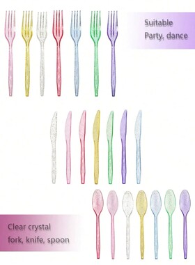 crystal disposable tableware spoon fork knife suitable birth