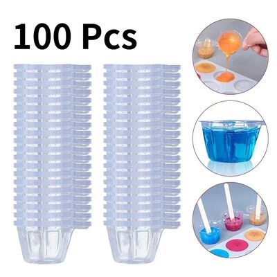 100/50/10Pcs 40ML Plastic Disposable Cups Dispenser Silicone