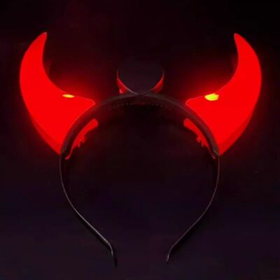 Led Funny Devil Horn Light Weight Headband Flashing Hair Hoo