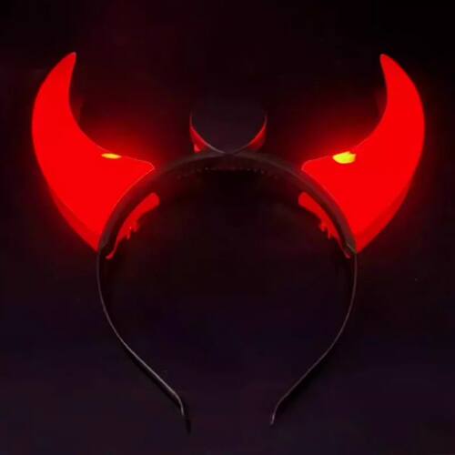 Led Funny Devil Horn Light Weight Headband Flashing Hair Hoo