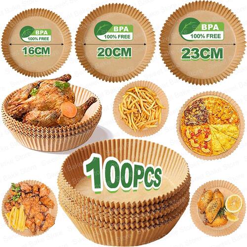 16/20/23CM Round Air Fryer Disposable Baking Paper Liners No