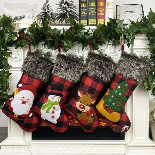 Christmas Stocking Gift Candy Bag Large Capacity Nonwoven Ho