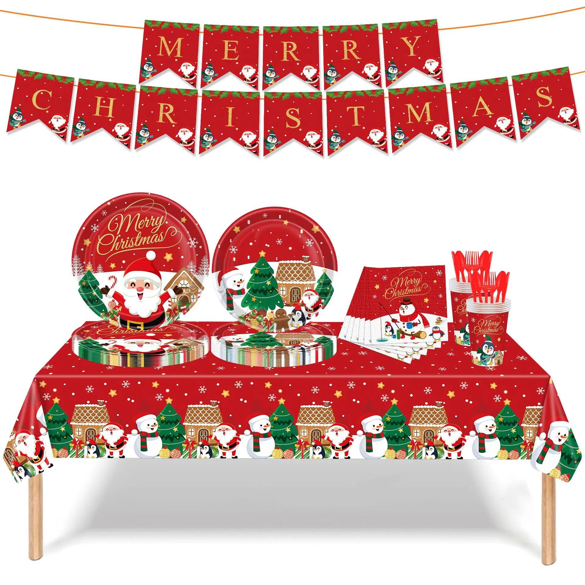 24pcs Elderly Christmas and New Year Themed Party Decoration