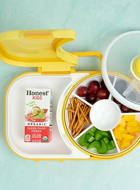 New Bento Style Lunch Box With Snack Spinner Divided Lunch C