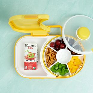 New Bento Style Lunch Box With Snack Spinner Divided Lunch C