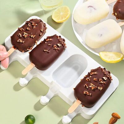 Popsicles Molds with 50pcs Wooden Popsicles Sticks Easy-Rele