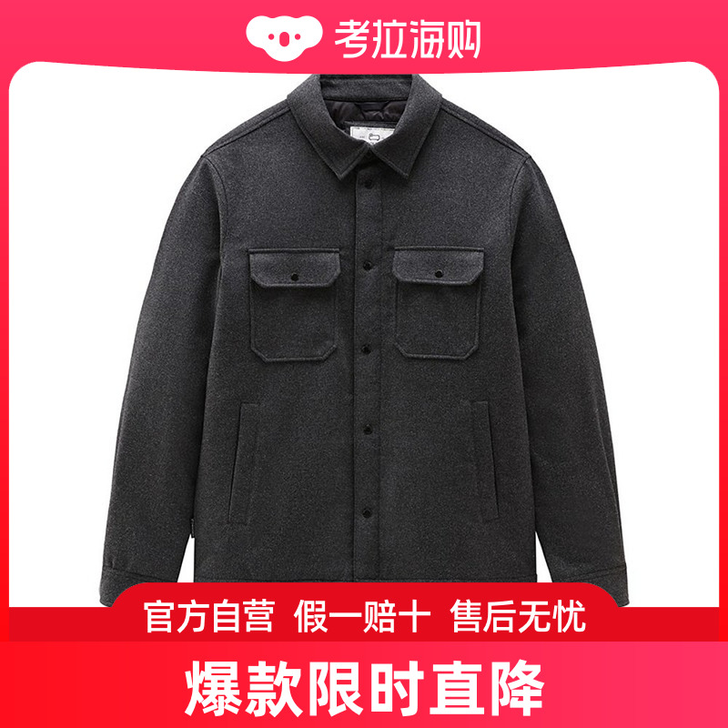 WOOLRICH 23年新款 Alaska系列 男士木炭色羊毛混纺夹克 男装 夹克 原图主图